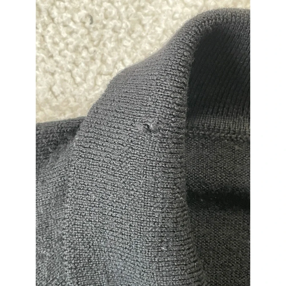Banana Republic Mens XL Polo Sweater Black Extra Fine Italian Merino Wool Prep